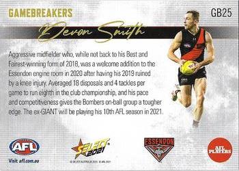 2021 Select AFL Footy Stars - Gamebreakers #GB25 Devon Smith Back